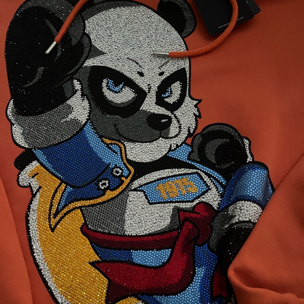 Orange Panda Graphic Sweater